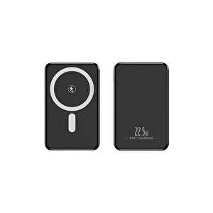 5000 Mah 15w Manyetik Wireless Powerbank Siyah Pb-54