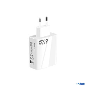 Schitec 65w 2 Type-c + 3 Usba Toplam 5 Çıkışlı Philips 5a 100w Usba To Type-c Kablolu Şarj Aleti Beyaz Sr104