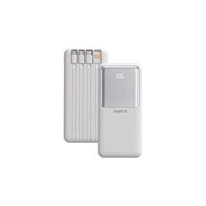 20000 Mah Dijital Göstergeli Dahili Çoklu Kablolu Taşınabilir Powerbank Beyaz Pb-50