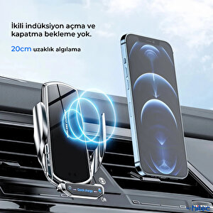 Schitec 20w Sensörlü Araç İçi Kablosuz Hızlı Şarj Aleti Ve Telefon Tutucu