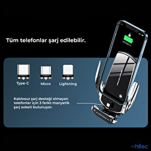 Schitec 20w Sensörlü Araç İçi Kablosuz Hızlı Şarj Aleti Ve Telefon Tutucu