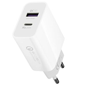 Hw25 Usb 3.0 / Type-c 25w 3.0a Hizli Şarj Aleti̇ Başliği Pd25w