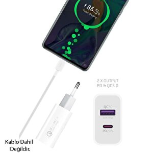 Hw25 Usb 3.0 / Type-c 25w 3.0a Hizli Şarj Aleti̇ Başliği Pd25w