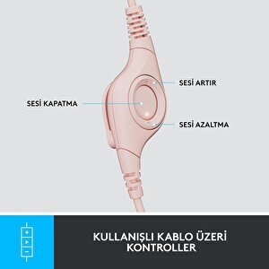 Logitech H390 Kablolu Kulak Üstü Mikrofonlu Kulaklık Pembe