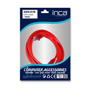 Inca Icat6-01tk 1mt 24awg Cat6 Utp Patch Kablo Kirmizi