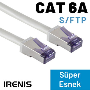 Irenis Cat6a S/ftp Süper Esnek Kablo, 15 Cm