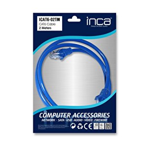 Inca Icat6-02tm 2mt Cat6 Utp Patch Kablo Mavi̇