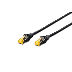 Cat 6a Sftp/pimf (pairs In Metal Foil) Patch Kablosu, Lszh, 0,5 Metre, Awg 26, Siyah Renk