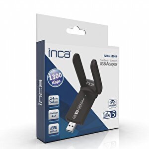 Inca Iuwa-1300x 1300mbps  Bluetooth 4.2 Dual-bant Kablosuz-ac Usb Adaptör