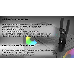 Inca Iuwa-1300x 1300mbps  Bluetooth 4.2 Dual-bant Kablosuz-ac Usb Adaptör