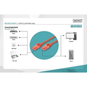 Digitus 10m Cat6 Utp Dk-1617-100/r Kırmızı Patch Kablo