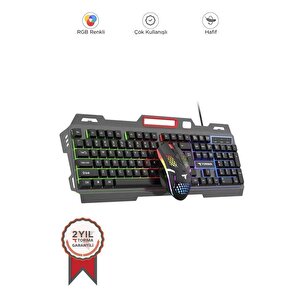 Torima Tmk-06 Siyah Gaming Rgb Işıklı Kablolu Q Klavye Ve Mouse Seti