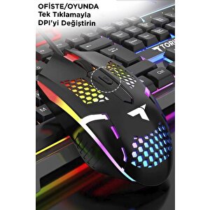 Torima Tmk-06 Siyah Gaming Rgb Işıklı Kablolu Q Klavye Ve Mouse Seti
