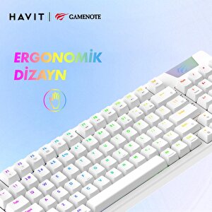 Havit Gamenote Kb885l Rgb Backlit Gaming Mekanik Klavye Beyaz