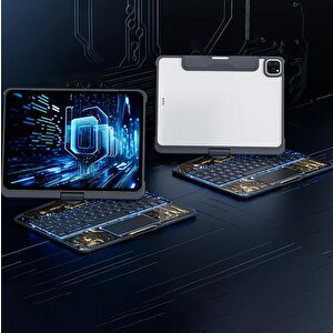 Hakopro Naıdun Ipad Pro 12.9 İnç İle Uyumlu Geliştirilmiş 360° Dönebilen Klavye