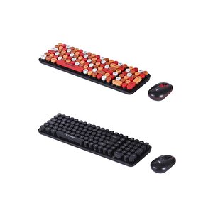Torima Tmk-07 Siyah Retro Daktilo Görünümlü Kablosuz Q Klavye Mouse Seti