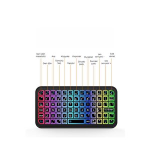 Torima M7 Siyah Kablosuz Rgb Işıklı Bluetooth Mini Klavye