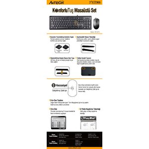 A4 Tech Kr-9276 Q Usb Standart Klavye+opti̇k Mouse