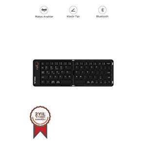 Torima Tk-08 Siyah Kablosuz Katlanabilir Şarjlı Taşınabilir Mini Bluetooth Klavye