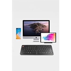 Torima Tk-08 Siyah Kablosuz Katlanabilir Şarjlı Taşınabilir Mini Bluetooth Klavye