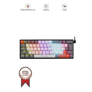 Torima Tk-06 Mekanik Rgb Işıklı Kablolu Q Klavye Beyaz