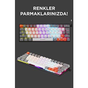 Torima Tk-06 Mekanik Rgb Işıklı Kablolu Q Klavye Beyaz
