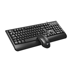 Lenovo Lecoo Cm105 Kablolu Klavye & Mouse Set Q Siyah