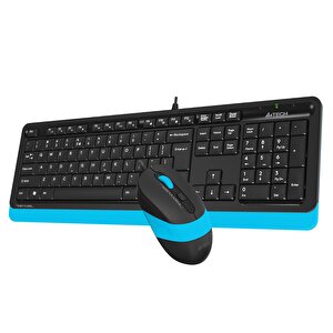 A4 Tech F1010 Q Usb Mavi̇ Tr Mm Klavye+opti̇k Mouse