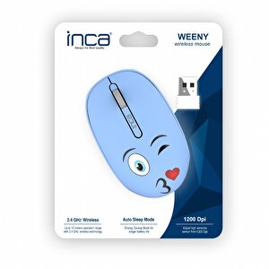 Inca Weeny Iwm-245rm Desing 3d Wireless Mouse- Mavi