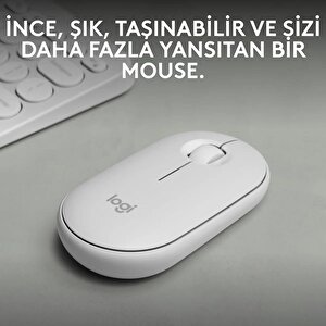 Pebble M350s Beyaz Kablosuz Sessi̇z Mouse 910-007013
