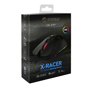 Everest Sgm-05 X-racer 7d Makrolu Rgb 6400dpi Optik Gaming Oyuncu Mouse