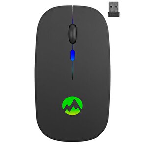 Smw-710 Usb 2.4ghz Siyah Ledli 800/1200/1600dpi Şarjlı Kablosuz Mouse