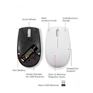 Lenovo Kablosuz Mouse 300 Wireless Beyaz