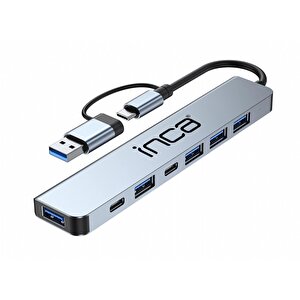 Iutp-7t Usb/type-c Hub X5 Usb 3.0 + 2 Type-c  Aluminyum Kasa