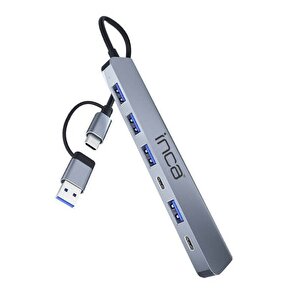 Iutp-7t Usb/type-c Hub X5 Usb 3.0 + 2 Type-c  Aluminyum Kasa