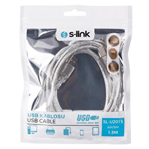 Sl-u2015 1,5mt Usb 2.0 Şeffaf Yazici Kablosu