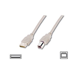 Digitus Usb Connection Cable, Type A - B M/m, 3.0m, Usb 2.0 Suitable, Be