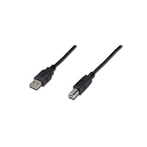 Usb 2.0 Bağlantı Kablosu, Usb A Erkek - Usb B Erkek, 3 Metre, Awg 28, Ul, Siyah Renk