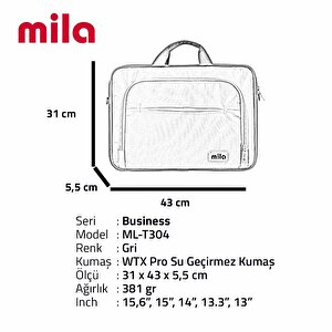 Mila T304 15.6" Notebook Çantası Gri