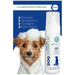 4'ü 1 Arada Probiyotikli Köpek Şampuanı, Koku Önleyici, Nemlendirici, Doğal Tüy Bakımı 200 ML