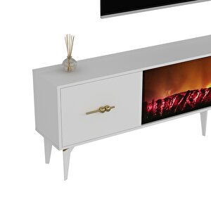 Sintaa 180 Cm Şömineli (b) Tv Ünitesi Takımı Beyaz-Beyaz