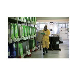 Deltaplus Dt300 Deltachem Tek Kullanimlik Anti̇stati̇k Sivi Geçi̇rmez Ti̇p 3 Ki̇myasal Koruyucu Tulum
