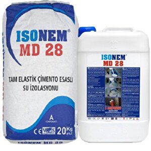 İsonem Md28 Tam Elastik Çimento Esaslı Su İzolasyonu 20+10 Kg