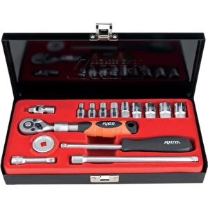 Ri̇co 1/4" Lokma Seti̇ 4-13 Uzatmali Circir Kollu 16 Parça 006-rc1017