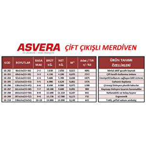 Elmas Serisi 3+3 Basamaklı Çift Çıkışlı Galvanizli Profil Merdiven (ev, Bahçe, Işyeri Için Uygun)