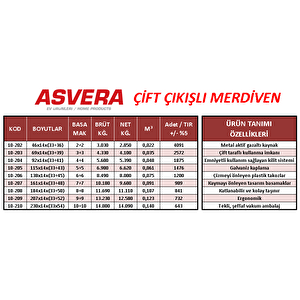 Asvera - 7+7 Basamaklı Çift Çıkışlı Profil Merdiven (ev, Bahçe, Işyeri Için Uygun)