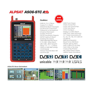 Satfinder 6 Alpsat As06 Hd Uydu  Bulucu Stc-ahd Kamera Test