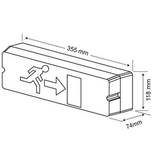 Arsel Betalite Aeb-03213-l Acil Çıkış Yönlendirme Armatürü Sürekli Ve Kesintide 180 Dak. Yanan 20xf Led