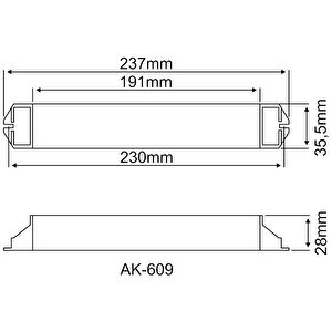 Arsel Ak-609w-1 Led Lambalar İçin Acil Aydınlatma Kiti Kesintide 60 Dak. Yanan 110-220 Volt Ac Led Lamba