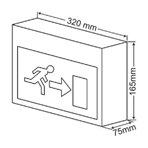 Arsel Dekolite Serisi Çift Yüzlü Ae-5223-l Acil Çıkış Yönlendirme Armatürü Sürekli Ve Kesintide 180 Dak. Yanan 1000 Lümen Led